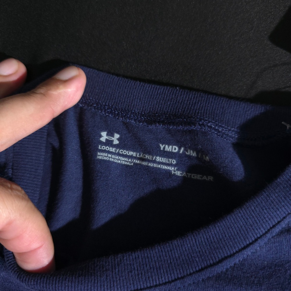 Under Armour US Open Girls Youth Medium Navy Blue Tennis Graphic TShirt HeatGear - Picture 9 of 11